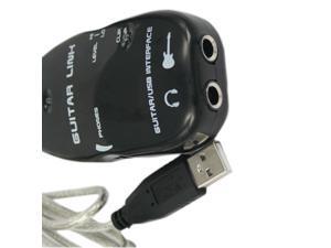 Black Guitar to USB Interface Link Cable Audio Adapter for Pc/mac Recording Black Guitar to USB Interface Link Cable Audio Adapter for Pc/mac Recording