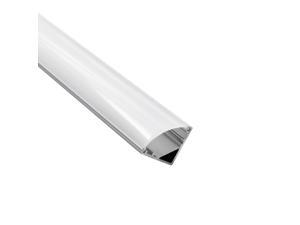 1m/3.3ft Aluminum V-Shape Channel for flex/hard LED Strip Lights w/ Oyster White Cover - Emulational Neon Effect - V02 1m/3.3ft Aluminum V-Shape Channel for flex/hard LED Strip Lights w/ Oyster White Cover - Emulational Neon Effect - V02