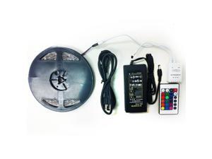 RGB LED Strip Light Kit - Kit Includes: 16.4ft (5m) Waterproof Flexible RGB LED Strip Lights (150LEDs 5050) + 24-key IR Remote Controller + 12V Power Adapter RGB LED Strip Light Kit - Kit Includes: 16.4ft (5m) Waterproof Flexible RGB LED Strip Lights (150LEDs 5050) + 24-key IR Remote Controller + 12V Power Adapter