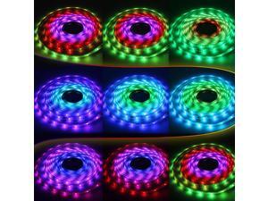 High Waterproof (IP=68) RGB Color Chasing LED Light Strip Kit: 16.4ft (5m) Flexible Multicolor Chasing LED Strip Lights + RGB Controller + 24-key IR Remote + UL-listed Power Adapter - 5050SMD 150LEDs/ High Waterproof (IP=68) RGB Color Chasing LED Light Strip Kit: 16.4ft (5m) Flexible Multicolor Chasing LED Strip Lights + RGB Controller + 24-key IR Remote + UL-listed Power Adapter - 5050SMD 150LEDs/