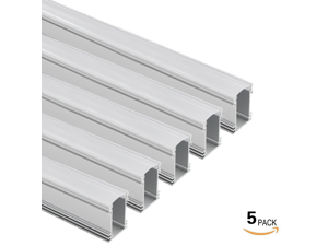 5 PACK 3.3ft/1m Aluminum U Channel for LED Strip Lights w/ Oyster White Cover - Emulational Neon Effect U01 5 PACK 3.3ft/1m Aluminum U Channel for LED Strip Lights w/ Oyster White Cover - Emulational Neon Effect U01