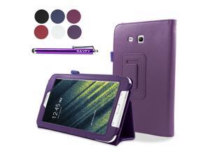 SAVFY Samsung Galaxy Tab 3 Lite 7 Tablet Case with Free stylus pen - Flip Stand Cover Case for Tab 3 Lite 7.0 inch, SM-T110 - Purple SAVFY Samsung Galaxy Tab 3 Lite 7 Tablet Case with Free stylus pen - Flip Stand Cover Case for Tab 3 Lite 7.0 inch, SM-T110 - Purple