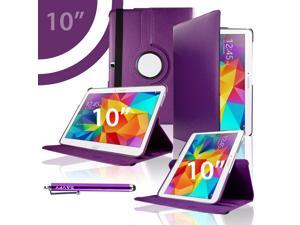 SAVFY for Samsung Galaxy Tab 4 10.1 Rotating Case Cover - Premium Synthetic Leather 360 Degree Swivel Stand for Samsung Galaxy Tab 4 10-inch Tablet with Auto Sleep/Wake Feature - Purple SAVFY for Samsung Galaxy Tab 4 10.1 Rotating Case Cover - Premium Synthetic Leather 360 Degree Swivel Stand for Samsung Galaxy Tab 4 10-inch Tablet with Auto Sleep/Wake Feature - Purple