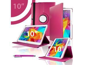 SAVFY for Samsung Galaxy Tab 4 10.1 Rotating Case Cover - Premium Synthetic Leather 360 Degree Swivel Stand for Samsung Galaxy Tab 4 10-inch Tablet with Auto Sleep/Wake Feature - Hot Pink SAVFY for Samsung Galaxy Tab 4 10.1 Rotating Case Cover - Premium Synthetic Leather 360 Degree Swivel Stand for Samsung Galaxy Tab 4 10-inch Tablet with Auto Sleep/Wake Feature - Hot Pink