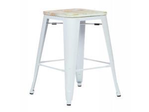 Bristow 30" Antique Metal Barstool with Vintage Wood Seat, White Finish Frame & Pine Irish Finish Seat, 4 Pack Bristow 30" Antique Metal Barstool with Vintage Wood Seat, White Finish Frame & Pine Irish Finish Seat, 4 Pack
