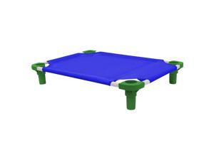 30x22 Pet Cot in Blue with Dustin Green Legs, Unassembled 30x22 Pet Cot in Blue with Dustin Green Legs, Unassembled