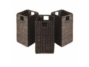 Granville Foldable 3-pc Small Corn Husk Baskets, Chocolate Granville Foldable 3-pc Small Corn Husk Baskets, Chocolate