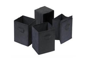 Capri Set of 4 Foldable Black Fabric Baskets Capri Set of 4 Foldable Black Fabric Baskets