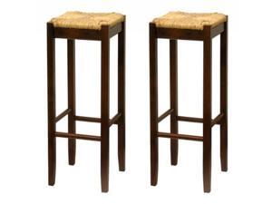 Set of 2, Rush Seat 24 Inches Stool, Assembled Set of 2, Rush Seat 24 Inches Stool, Assembled