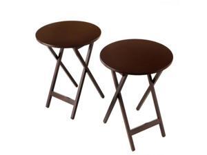 Round Folding Bistro Tray Table 19.75" Diameter - 2 Pack - Espresso Round Folding Bistro Tray Table 19.75" Diameter - 2 Pack - Espresso