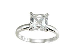 Plutus Sterling Silver CZ Brilliant Solitaire Wedding Ring Plutus Sterling Silver CZ Brilliant Solitaire Wedding Ring
