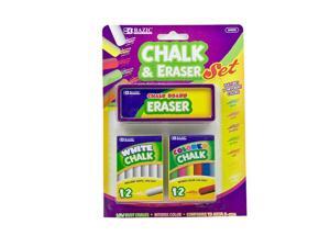 BAZIC 12 Color & 12 White Chalk w/ Eraser Set BAZIC 12 Color & 12 White Chalk w/ Eraser Set