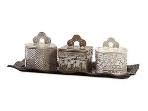 Zeller Lidded Boxes With Tray - Set of 4 Zeller Lidded Boxes With Tray - Set of 4
