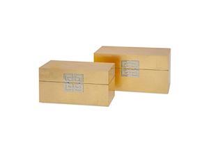 Danes Gold Leaf Boxes - Set of 2 Danes Gold Leaf Boxes - Set of 2