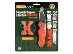 Accusharp SharpNEasy 2-Step Sharpener & Sport Knife - Orange Accusharp SharpNEasy 2-Step Sharpener & Sport Knife - Orange