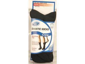 Premier Value Seamless Toe Diabetic Crew Socks- Black Md - 2pk Premier Value Seamless Toe Diabetic Crew Socks- Black Md - 2pk