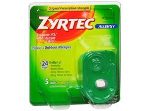 Zyrtec 24 Hour Indoor-Outdoor Allergy Relief 10mg- 5 Tablets Zyrtec 24 Hour Indoor-Outdoor Allergy Relief 10mg- 5 Tablets
