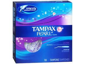 Tampax Pearl Plastic Tampons Ultra Unscented - 18 ct Tampax Pearl Plastic Tampons Ultra Unscented - 18 ct