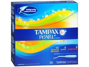 Tampax Pearl Tampons with Plastic Applicators TriplePack Unscented - 36 ct Tampax Pearl Tampons with Plastic Applicators TriplePack Unscented - 36 ct
