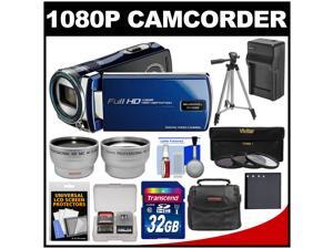 Bell & Howell DV12HDZ 1080p HD Video Camera Camcorder (Blue) with 32GB Card + Battery & Charger + Case + Tripod + 3 Filters + Tele/Wide Lens Kit Bell & Howell DV12HDZ 1080p HD Video Camera Camcorder (Blue) with 32GB Card + Battery & Charger + Case + Tripod + 3 Filters + Tele/Wide Lens Kit