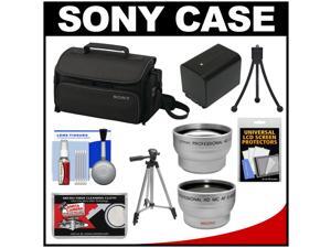 Sony LCS-U20 Medium Carrying Case for Handycam, Cyber-Shot, NEX Digital Camera (Black) with Wide & Telephoto Lens + Battery + Tripod + Accessory Kit Sony LCS-U20 Medium Carrying Case for Handycam, Cyber-Shot, NEX Digital Camera (Black) with Wide & Telephoto Lens + Battery + Tripod + Accessory Kit