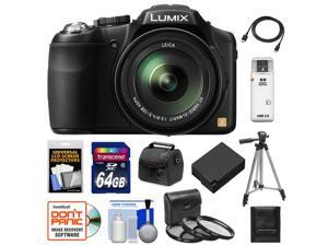 Panasonic Lumix DMC-FZ200 Digital Camera (Black) with 64GB Card + Case + Battery + 3 (UV/CPL/ND8) Filters + Tripod + Accessory Kit Panasonic Lumix DMC-FZ200 Digital Camera (Black) with 64GB Card + Case + Battery + 3 (UV/CPL/ND8) Filters + Tripod + Accessory Kit
