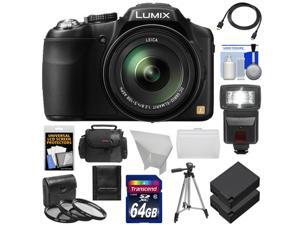 Panasonic Lumix DMC-FZ200 Digital Camera (Black) with 64GB Card + Case + Batteries + Flash + Diffuser + 3 Filters + Tripod + Accessory Kit Panasonic Lumix DMC-FZ200 Digital Camera (Black) with 64GB Card + Case + Batteries + Flash + Diffuser + 3 Filters + Tripod + Accessory Kit
