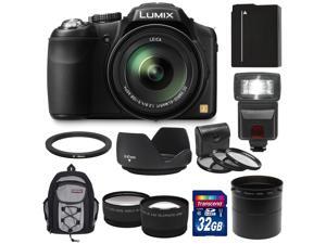 Panasonic Lumix DMC-FZ200 Digital Camera (Black) with 32GB Card + Battery + Backpack + Flash + Lens Set + Hood + 3 Filters Kit Panasonic Lumix DMC-FZ200 Digital Camera (Black) with 32GB Card + Battery + Backpack + Flash + Lens Set + Hood + 3 Filters Kit