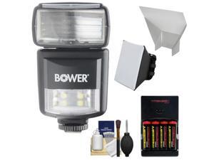 Bower SFD970 2-in-1 Power Zoom Flash & LED Video Light (for Canon EOS E-TTL) with Batteries & Charger + Diffuser + Bounce Reflector + Accessory Kit Bower SFD970 2-in-1 Power Zoom Flash & LED Video Light (for Canon EOS E-TTL) with Batteries & Charger + Diffuser + Bounce Reflector + Accessory Kit