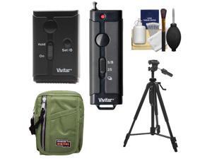 Vivitar Universal Wireless and Wired Shutter Release Remote Control with Travel Case + Tripod + Accessory Kit for Canon EOS Digital SLR Cameras Vivitar Universal Wireless and Wired Shutter Release Remote Control with Travel Case + Tripod + Accessory Kit for Canon EOS Digital SLR Cameras