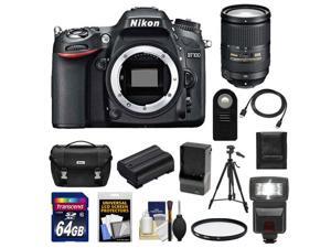 Nikon D7100 Digital SLR Camera Body with 18-300mm VR Lens + 64GB Card + Battery + Case + Flash + Filter + Tripod Kit Nikon D7100 Digital SLR Camera Body with 18-300mm VR Lens + 64GB Card + Battery + Case + Flash + Filter + Tripod Kit