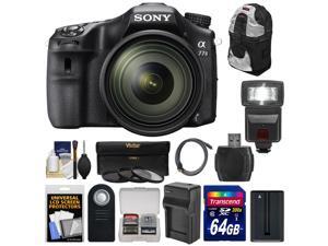 Sony Alpha A77 II Wi-Fi Digital SLR Camera & 16-50mm Lens with 64GB Card + Battery + Charger + Backpack + Flash + Kit Sony Alpha A77 II Wi-Fi Digital SLR Camera & 16-50mm Lens with 64GB Card + Battery + Charger + Backpack + Flash + Kit