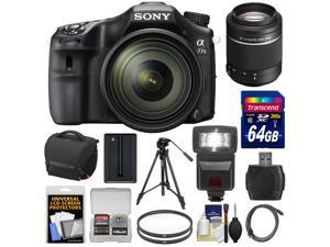 Sony Alpha A77 II Wi-Fi Digital SLR Camera & 16-50mm Lens with 55-200mm Lens + 64GB Card + Battery + Case + Tripod + Flash + Filters + Kit Sony Alpha A77 II Wi-Fi Digital SLR Camera & 16-50mm Lens with 55-200mm Lens + 64GB Card + Battery + Case + Tripod + Flash + Filters + Kit