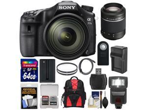Sony Alpha A77 II Wi-Fi Digital SLR Camera & 16-50mm Lens with 55-200mm Lens + 64GB Card + Battery & Charger + Backpack + Flash + Kit Sony Alpha A77 II Wi-Fi Digital SLR Camera & 16-50mm Lens with 55-200mm Lens + 64GB Card + Battery & Charger + Backpack + Flash + Kit