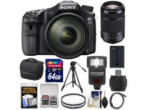 Sony Alpha A77 II Wi-Fi Digital SLR Camera & 16-50mm Lens with 55-300mm Lens + 64GB Card + Battery + Case + Tripod + Flash + Filters + Kit Sony Alpha A77 II Wi-Fi Digital SLR Camera & 16-50mm Lens with 55-300mm Lens + 64GB Card + Battery + Case + Tripod + Flash + Filters + Kit