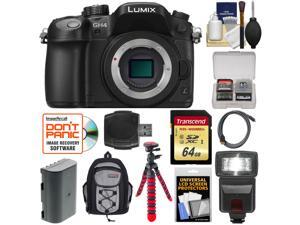Panasonic Lumix DMC-GH4 4K Micro Four Thirds Digital Camera Body with 64GB Card + Battery + Backpack Case + Tripod + Flash + Accessory Kit Panasonic Lumix DMC-GH4 4K Micro Four Thirds Digital Camera Body with 64GB Card + Battery + Backpack Case + Tripod + Flash + Accessory Kit