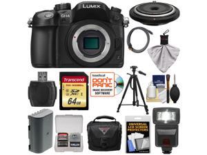 Panasonic Lumix DMC-GH4 4K Micro Four Thirds Digital Camera Body with 15mm Pancake Lens + 64GB Card + Battery + Case + Tripod + Flash + Kit Panasonic Lumix DMC-GH4 4K Micro Four Thirds Digital Camera Body with 15mm Pancake Lens + 64GB Card + Battery + Case + Tripod + Flash + Kit
