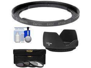Bower FA-DC67A Adapter Ring for Canon PowerShot SX50, SX520, SX530 & SX60 HS Camera (67mm) with 3 UV/ND8/CPL Filter Set + Hood + Cleaning Kit Bower FA-DC67A Adapter Ring for Canon PowerShot SX50, SX520, SX530 & SX60 HS Camera (67mm) with 3 UV/ND8/CPL Filter Set + Hood + Cleaning Kit