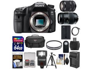 Sony Alpha A77 II Wi-Fi Digital SLR Camera Body with 18-135mm & 70-300mm Lens + 64GB Card + Battery/Charger + Case + Tripod + Flash + Kit Sony Alpha A77 II Wi-Fi Digital SLR Camera Body with 18-135mm & 70-300mm Lens + 64GB Card + Battery/Charger + Case + Tripod + Flash + Kit