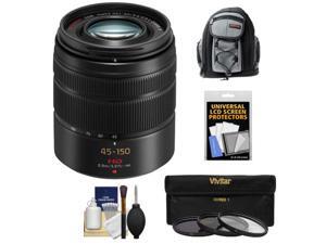 Panasonic Lumix G Vario 45-150mm f/4.0-5.6 OIS Lens for G Series Cameras (Black) with 3 (UV/CPL/ND8) Filters + Backpack Case + Accessory Kit Panasonic Lumix G Vario 45-150mm f/4.0-5.6 OIS Lens for G Series Cameras (Black) with 3 (UV/CPL/ND8) Filters + Backpack Case + Accessory Kit