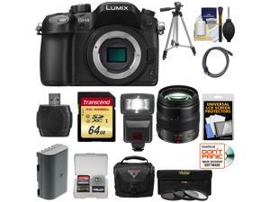 Panasonic Lumix DMC-GH4 4K Micro Four Thirds Digital Camera Body with 12-35mm f/2.8 Lens + 64GB Card + Battery + Case + Tripod + Flash + Filters Kit Panasonic Lumix DMC-GH4 4K Micro Four Thirds Digital Camera Body with 12-35mm f/2.8 Lens + 64GB Card + Battery + Case + Tripod + Flash + Filters Kit