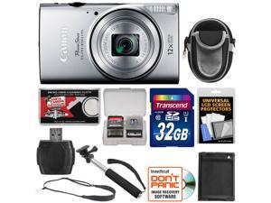 Canon PowerShot Elph 350 HS Wi-Fi Digital Camera (Silver) with 32GB Card + Battery + Case + Selfie Monopod + Sling Strap + Kit Canon PowerShot Elph 350 HS Wi-Fi Digital Camera (Silver) with 32GB Card + Battery + Case + Selfie Monopod + Sling Strap + Kit