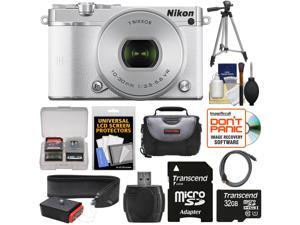 Nikon 1 J5 Wi-Fi Digital Camera & 10-30mm Lens (White) with 32GB Card + Sling Strap + Case + Tripod + Kit Nikon 1 J5 Wi-Fi Digital Camera & 10-30mm Lens (White) with 32GB Card + Sling Strap + Case + Tripod + Kit