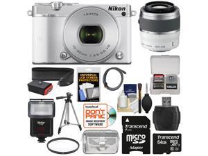 Nikon 1 J5 Wi-Fi Digital Camera & 10-30mm Lens (White) with 30-110mm VR Zoom Lens + 64GB Card + Sling Strap + Case + Tripod + Flash + Filter Kit Nikon 1 J5 Wi-Fi Digital Camera & 10-30mm Lens (White) with 30-110mm VR Zoom Lens + 64GB Card + Sling Strap + Case + Tripod + Flash + Filter Kit
