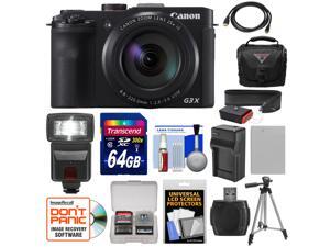 Canon PowerShot G3 X Wi-Fi Digital Camera with 64GB Card + Battery & Charger + Case + Tripod + Flash + Strap + Kit Canon PowerShot G3 X Wi-Fi Digital Camera with 64GB Card + Battery & Charger + Case + Tripod + Flash + Strap + Kit