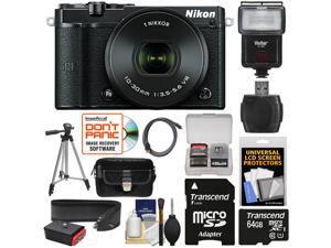 Nikon 1 J5 Wi-Fi Digital Camera & 10-30mm Lens (Black) with 64GB Card + Sling Strap + Case + Tripod + Flash + Kit Nikon 1 J5 Wi-Fi Digital Camera & 10-30mm Lens (Black) with 64GB Card + Sling Strap + Case + Tripod + Flash + Kit