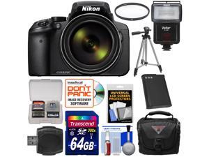Nikon Coolpix P900 Wi-Fi 83x Zoom Digital Camera with 64GB Card + Battery + Case + Tripod + Filter + Flash + Kit Nikon Coolpix P900 Wi-Fi 83x Zoom Digital Camera with 64GB Card + Battery + Case + Tripod + Filter + Flash + Kit