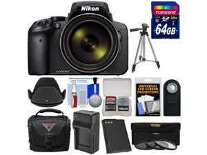 Nikon Coolpix P900 Wi-Fi 83x Zoom Digital Camera with 64GB Card + Battery & Charger + Case + Tripod + 3 Filters + Hood + Kit Nikon Coolpix P900 Wi-Fi 83x Zoom Digital Camera with 64GB Card + Battery & Charger + Case + Tripod + 3 Filters + Hood + Kit