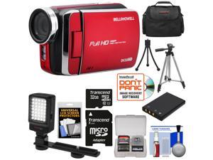 Bell & Howell DV30HD 1080p HD Video Camera Camcorder (Red) with 32GB Card + Battery + Case + Tripods + LED Video Light + Kit Bell & Howell DV30HD 1080p HD Video Camera Camcorder (Red) with 32GB Card + Battery + Case + Tripods + LED Video Light + Kit