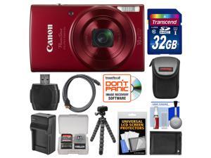 Canon PowerShot Elph 190 IS Wi-Fi Digital Camera (Red) with 32GB Card + Case + Battery & Charger + Flex Tripod + HDMI Cable + Kit Canon PowerShot Elph 190 IS Wi-Fi Digital Camera (Red) with 32GB Card + Case + Battery & Charger + Flex Tripod + HDMI Cable + Kit